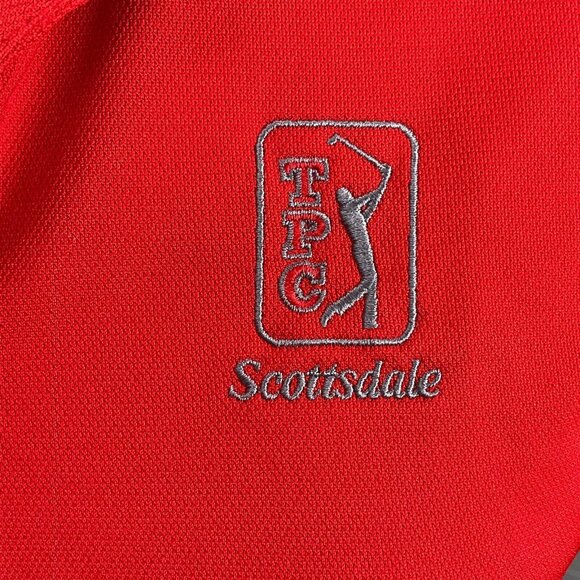 Nike Shirt Women XLarge‎ 18-20 Red Golf Dri-Fit TPC SCOTTSDALE TIGER WOODS Top - Picture 3 of 11